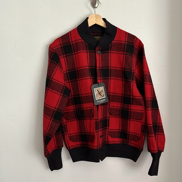 Filson Wool Bomber in Red and Black Plaid - Picture 1 of 9